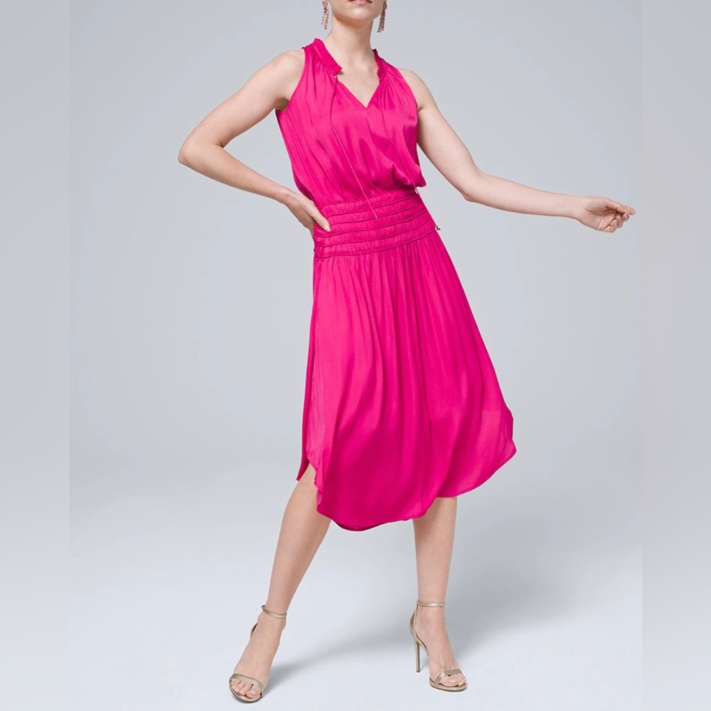 NWT WHBM Fuscia Smocked Dress